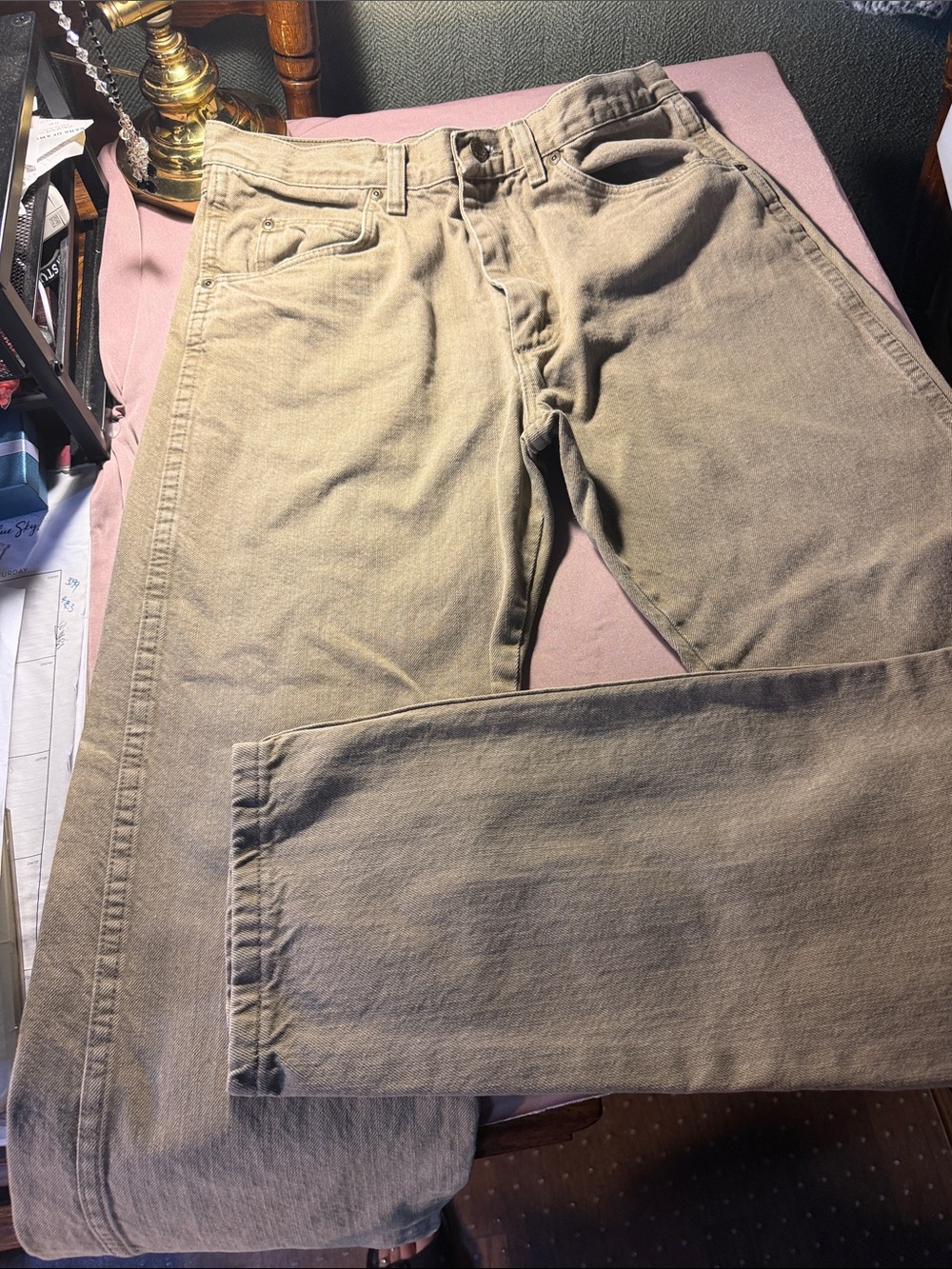Wrangler Men's Straight Jeans in Khaki Tan
